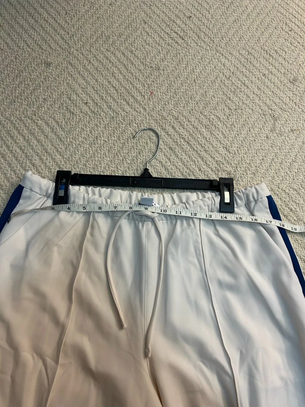 Athleta Cream Joggers with Navy Side Stripes - Picture 3 of 3